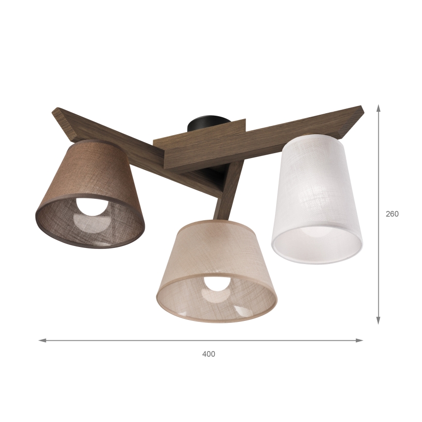 Brilagi - LED Stropna svjetiljka ANTHONY 3xE14/40W/230V hrast orah