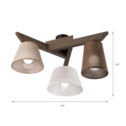 Brilagi - LED Stropna svjetiljka ANTHONY 3xE14/40W/230V hrast orah