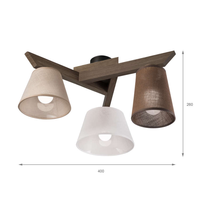 Brilagi - LED Stropna svjetiljka ANTHONY 3xE14/40W/230V hrast orah