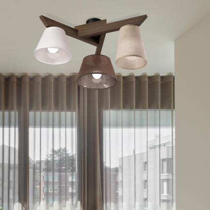 Brilagi - LED Stropna svjetiljka ANTHONY 3xE14/40W/230V hrast orah