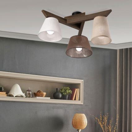 Brilagi - LED Stropna svjetiljka ANTHONY 3xE14/40W/230V hrast orah