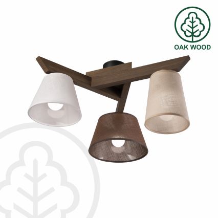 Brilagi - LED Stropna svjetiljka ANTHONY 3xE14/40W/230V hrast orah