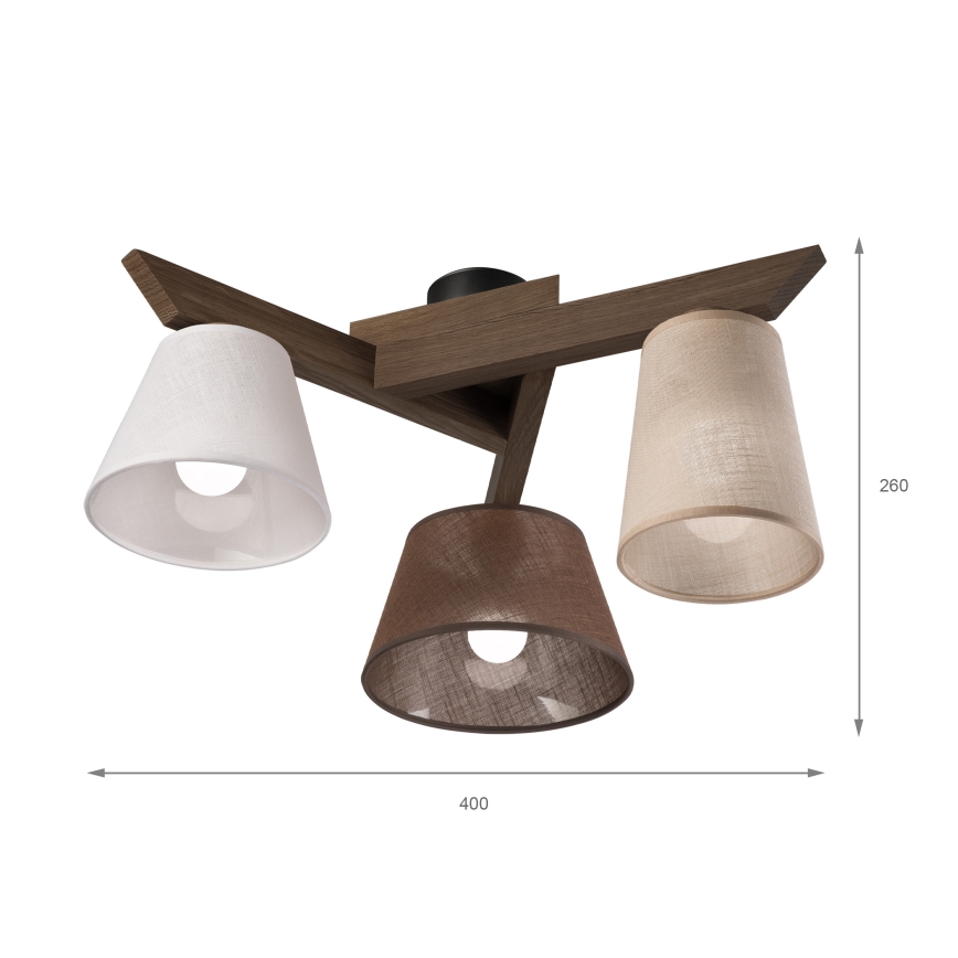 Brilagi - LED Stropna svjetiljka ANTHONY 3xE14/40W/230V hrast orah