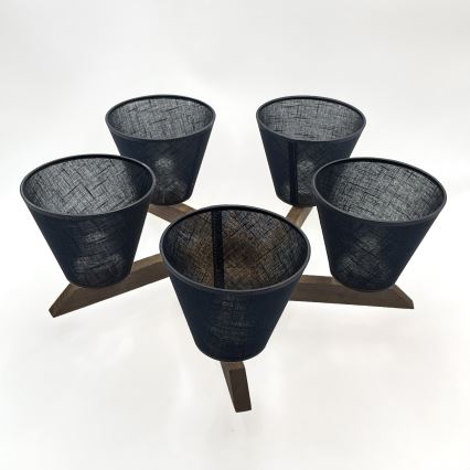 Brilagi - LED Stropna svjetiljka ANTHONY 5xE14/40W/230V hrast orah/crna
