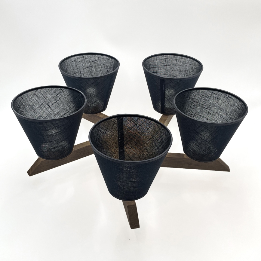 Brilagi - LED Stropna svjetiljka ANTHONY 5xE14/40W/230V hrast orah/crna