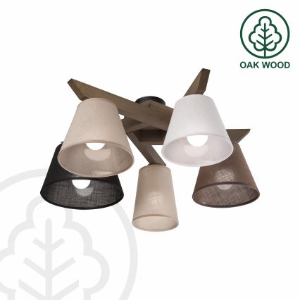 Brilagi - LED Stropna svjetiljka ANTHONY 5xE14/40W/230V hrast orah