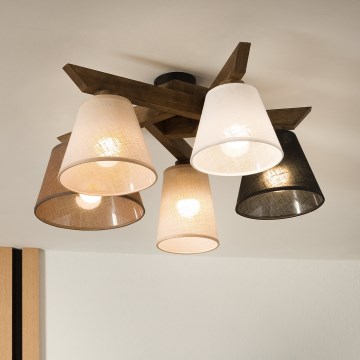 Brilagi - LED Stropna svjetiljka ANTHONY 5xE14/40W/230V hrast orah