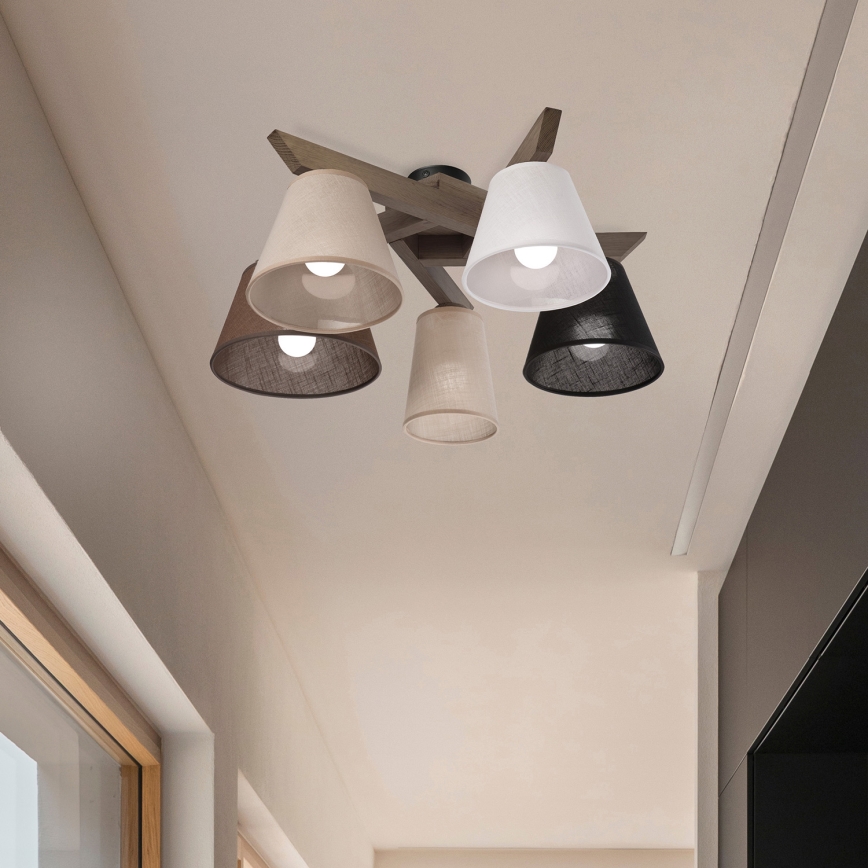 Brilagi - LED Stropna svjetiljka ANTHONY 5xE14/40W/230V hrast orah