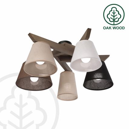 Brilagi - LED Stropna svjetiljka ANTHONY 5xE14/40W/230V hrast orah