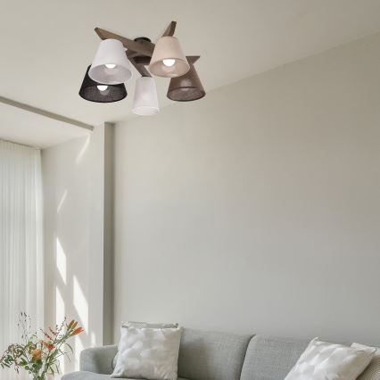 Brilagi - LED Stropna svjetiljka ANTHONY 5xE14/40W/230V hrast orah