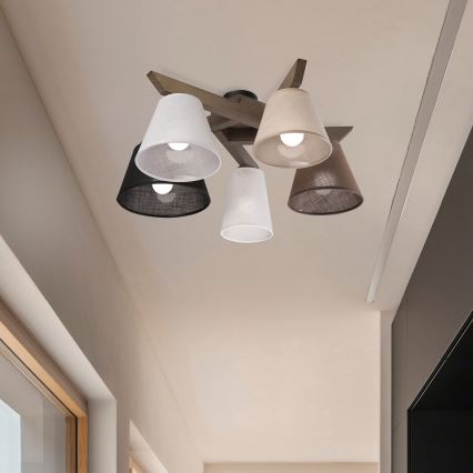 Brilagi - LED Stropna svjetiljka ANTHONY 5xE14/40W/230V hrast orah