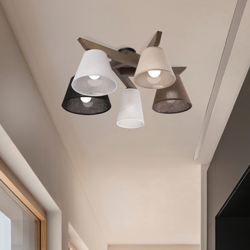 Brilagi - LED Stropna svjetiljka ANTHONY 5xE14/40W/230V hrast orah