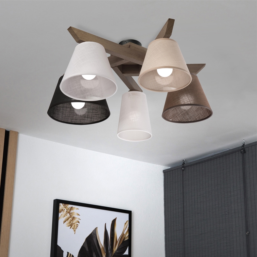 Brilagi - LED Stropna svjetiljka ANTHONY 5xE14/40W/230V hrast orah