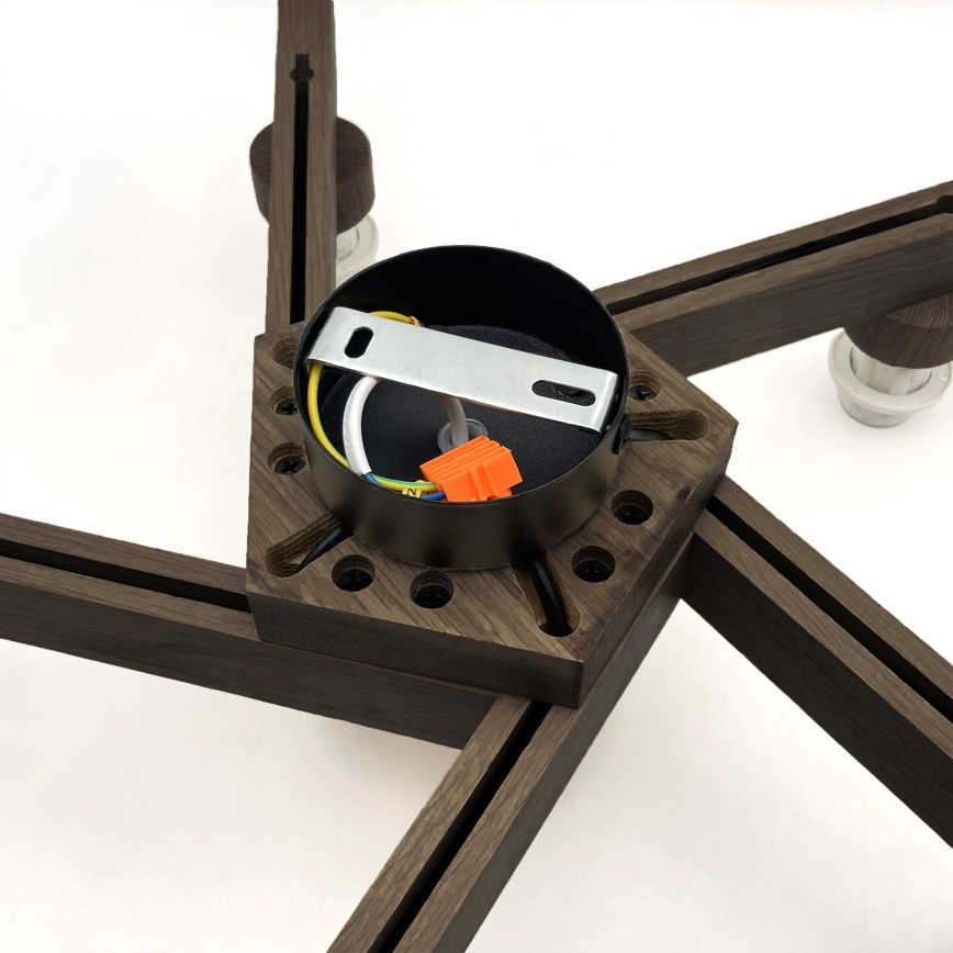 Brilagi - LED Stropna svjetiljka ANTHONY 5xE14/40W/230V hrast orah/smeđa