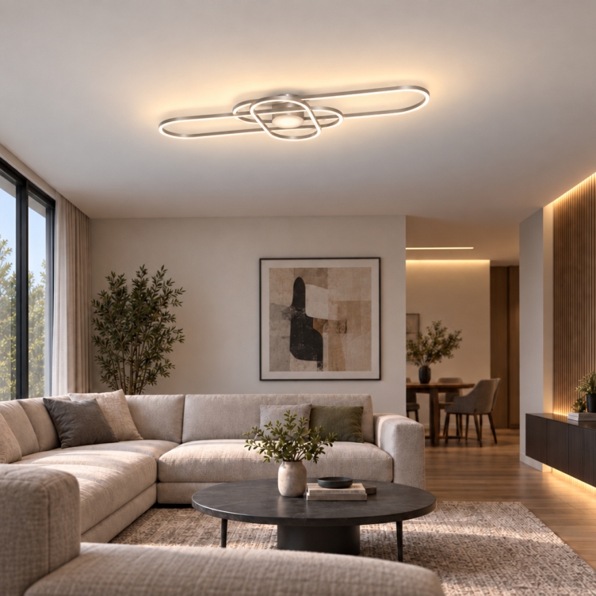 BRILAGI - LED prigušivo stropno svjetlo APOLLO LED/58W/230V 3000-6500K 43,2x101,2 cm matni krom + daljinski upravljač