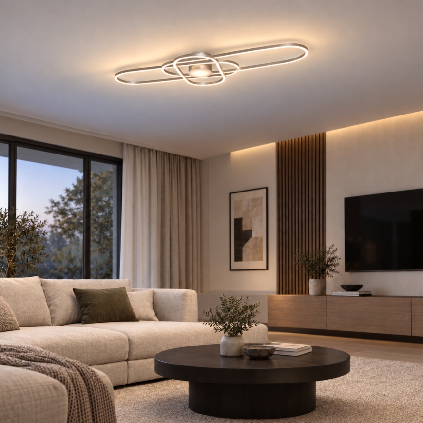 BRILAGI - LED prigušivo stropno svjetlo APOLLO LED/58W/230V 3000-6500K 43,2x101,2 cm matni krom + daljinski upravljač
