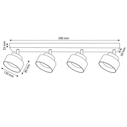 Brilagi - LED Stropna svjetiljka AURA LUX 4xGX53/30W/230V crna/zlatna