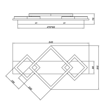 Brilagi - LED stropna svjetiljka AXIS I LED/24W/230V