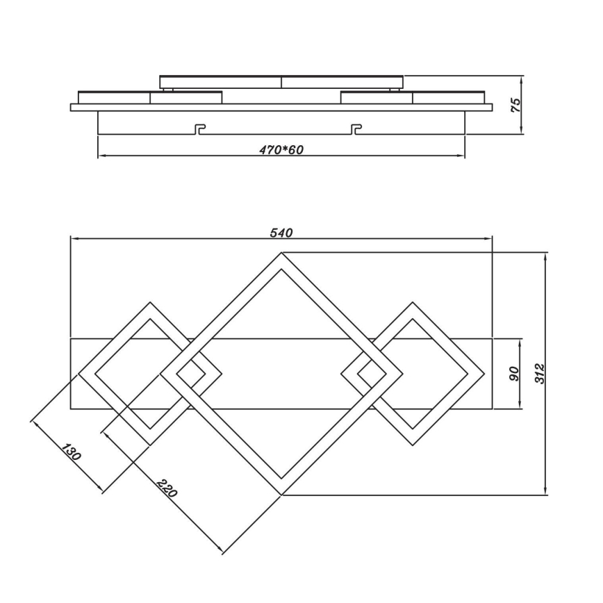 Brilagi - LED stropna svjetiljka AXIS I LED/24W/230V