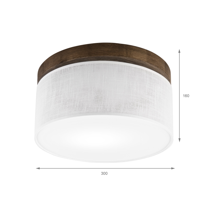 Brilagi - LED Stropna svjetiljka BELLADONNA 1xE27/15W/230V promjer 30 cm bijela/hrast orah