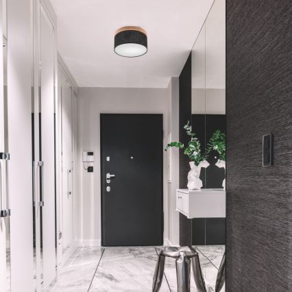 Brilagi - LED Stropna svjetiljka BELLADONNA 1xE27/15W/230V pr. 30 cm crna/hrast