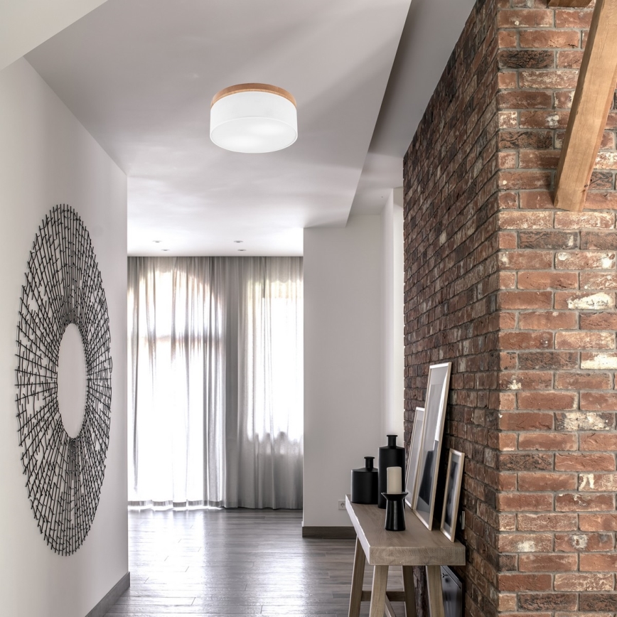 Brilagi - LED Stropna svjetiljka BELLADONNA 2xE27/15W/230V pr. 40 cm bijela/hrast
