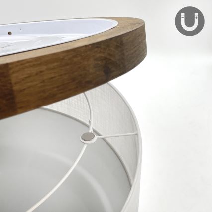 BRILAGI - LED Stropna svjetiljka BELLADONNA 2xE27/15W/230V Ø 40 cm bijela/hrast-orah