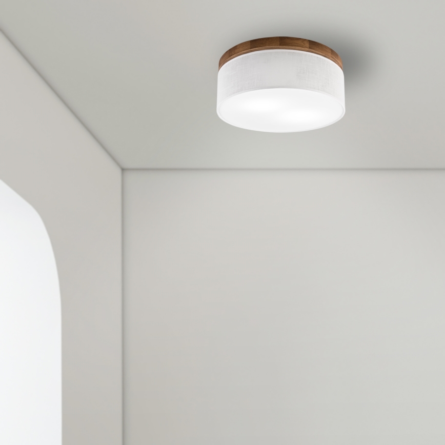 Brilagi - LED Stropna svjetiljka BELLADONNA 2xE27/15W/230V promjer 40 cm bijela/hrast trešnja
