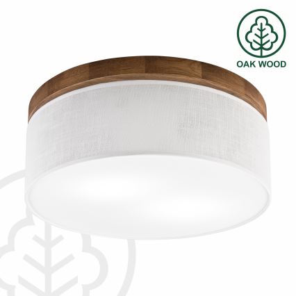 Brilagi - LED Stropna svjetiljka BELLADONNA 2xE27/15W/230V promjer 40 cm bijela/hrast trešnja