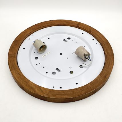 Brilagi - LED Stropna svjetiljka BELLADONNA 2xE27/15W/230V promjer 40 cm bijela/hrast trešnja