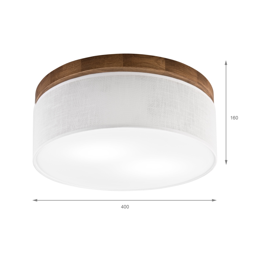 Brilagi - LED Stropna svjetiljka BELLADONNA 2xE27/15W/230V promjer 40 cm bijela/hrast trešnja