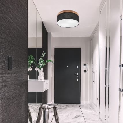 Brilagi - LED Stropna svjetiljka BELLADONNA 2xE27/15W/230V pr. 40 cm crna/hrast