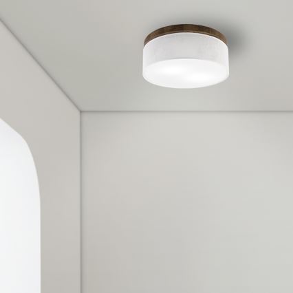 Brilagi - LED Stropna svjetiljka BELLADONNA 2xE27/15W/230V promjer 40 cm bijela/hrast orah