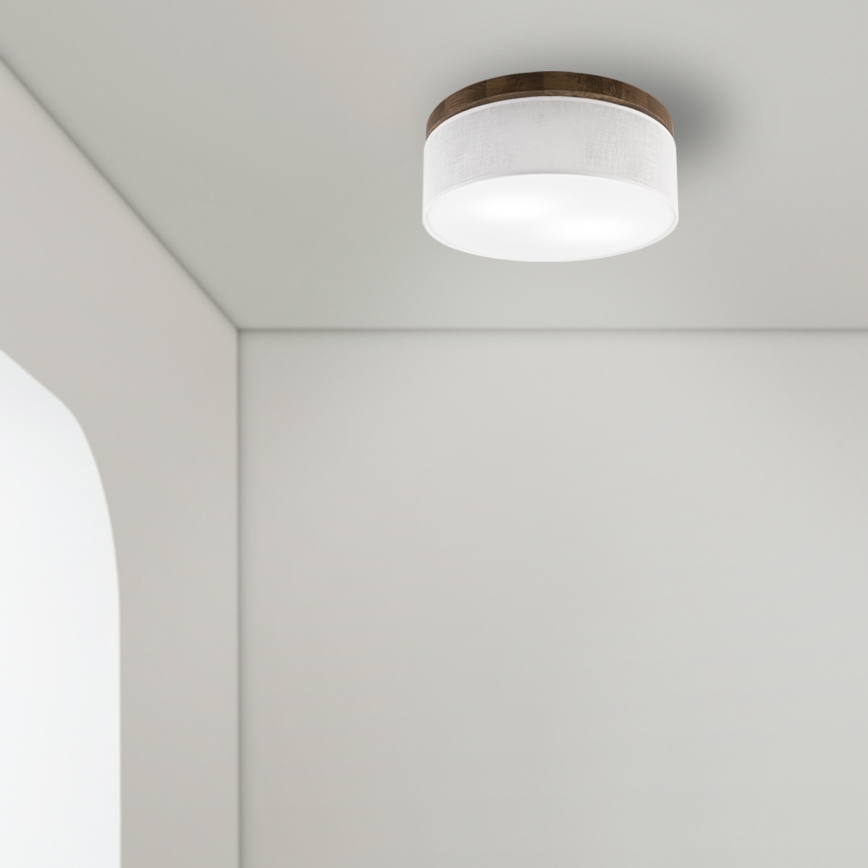 Brilagi - LED Stropna svjetiljka BELLADONNA 2xE27/15W/230V promjer 40 cm bijela/hrast orah