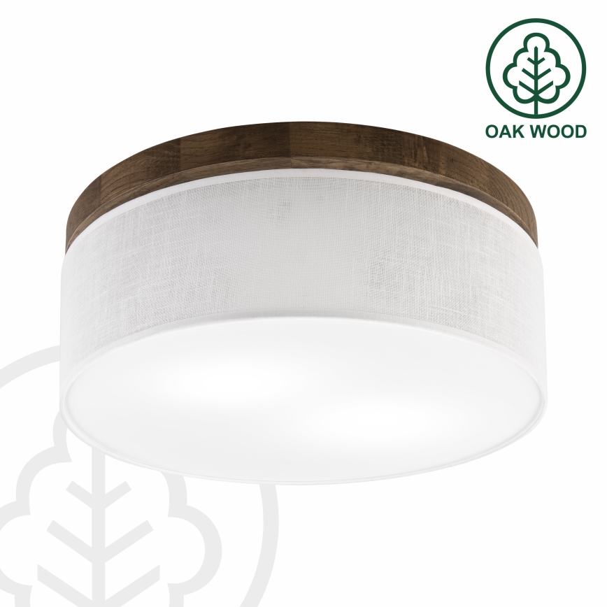 Brilagi - LED Stropna svjetiljka BELLADONNA 2xE27/15W/230V promjer 40 cm bijela/hrast orah