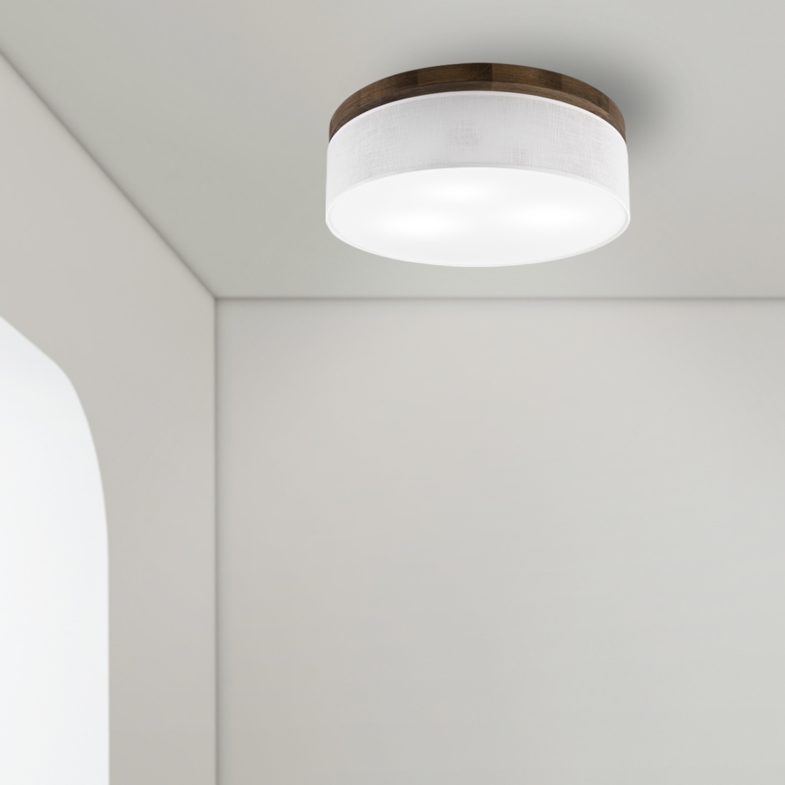 Brilagi - LED Stropna svjetiljka BELLADONNA 3xE27/15W/230V promjer 50 cm bijela/hrast orah
