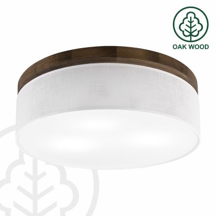 Brilagi - LED Stropna svjetiljka BELLADONNA 3xE27/15W/230V promjer 50 cm bijela/hrast orah