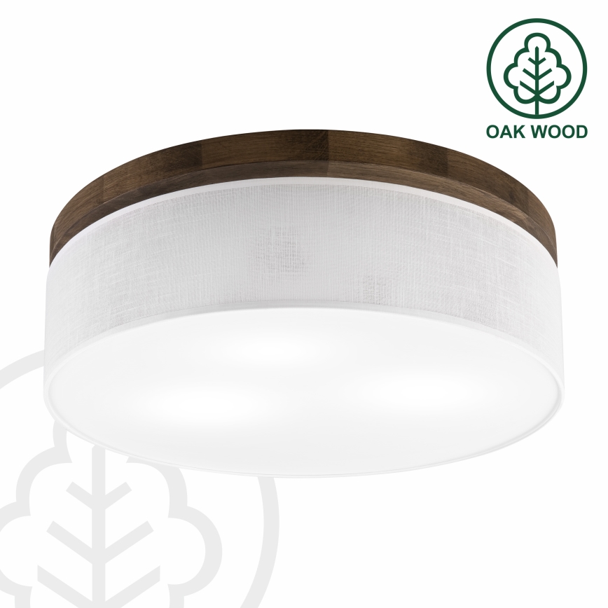 Brilagi - LED Stropna svjetiljka BELLADONNA 3xE27/15W/230V promjer 50 cm bijela/hrast orah