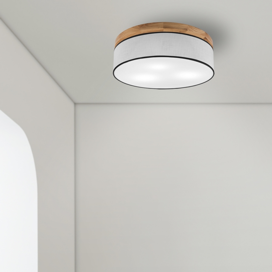 Brilagi - LED Stropna svjetiljka BELLADONNA 3xE27/15W/230V promjer 50 cm bijela/hrast