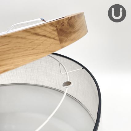 Brilagi - LED Stropna svjetiljka BELLADONNA 3xE27/15W/230V promjer 50 cm bijela/hrast