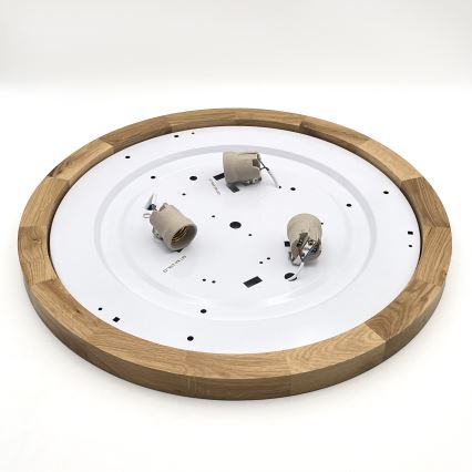 Brilagi - LED Stropna svjetiljka BELLADONNA 3xE27/15W/230V promjer 50 cm bijela/hrast