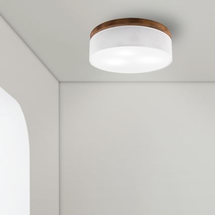 Brilagi - LED Stropna svjetiljka BELLADONNA 3xE27/15W/230V promjer 50 cm bijela/hrast-trešnja