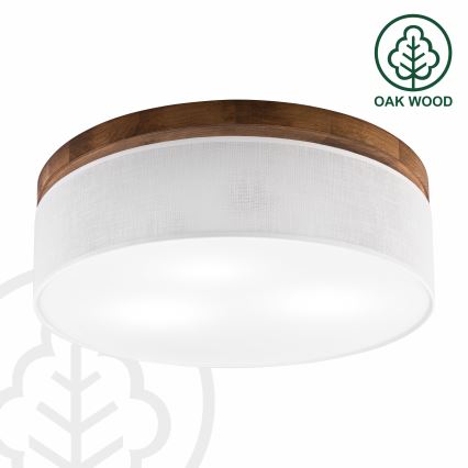 Brilagi - LED Stropna svjetiljka BELLADONNA 3xE27/15W/230V promjer 50 cm bijela/hrast-trešnja