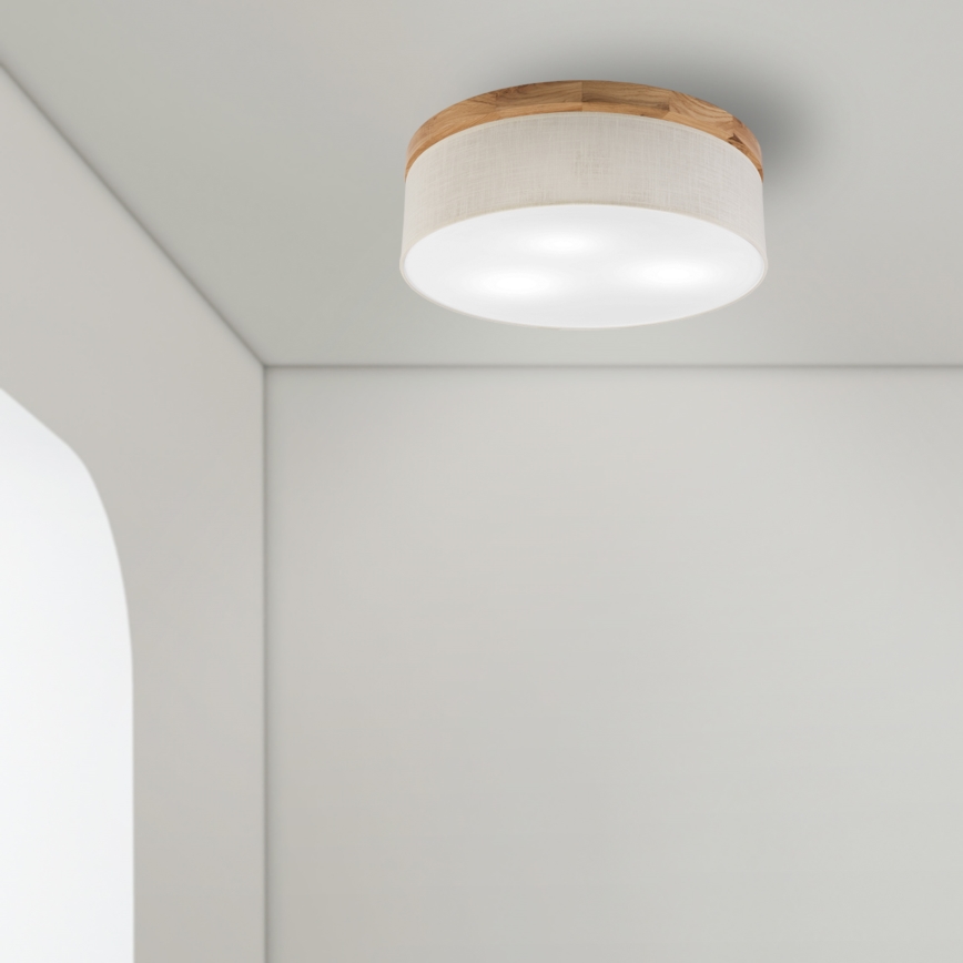 Brilagi - LED stropna svjetiljka BELLADONNA 3xE27/15W/230V promjer 50 cm krem/hrast