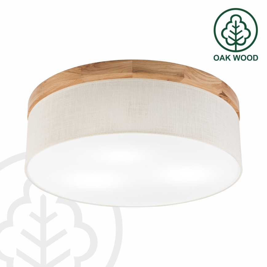 Brilagi - LED stropna svjetiljka BELLADONNA 3xE27/15W/230V promjer 50 cm krem/hrast