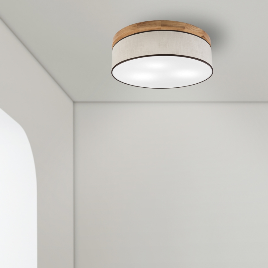 Brilagi - LED stropna svjetiljka BELLADONNA 3xE27/15W/230V promjer 50 cm krem/hrast