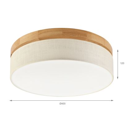 Brilagi - LED stropna svjetiljka BELLADONNA LED/36W/230V prom. 40 cm krem/hrast