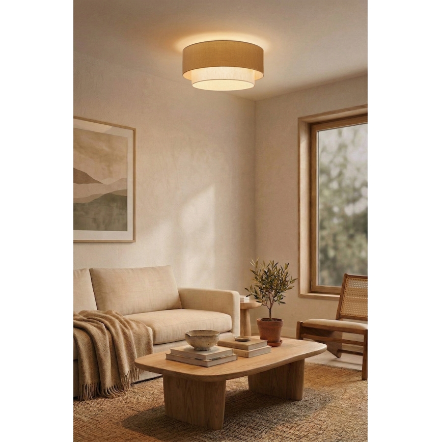 Brilagi - LED stropna svjetiljka BOHO ECO 1xE27/10W/230V Ø 40 cm bež/krem
