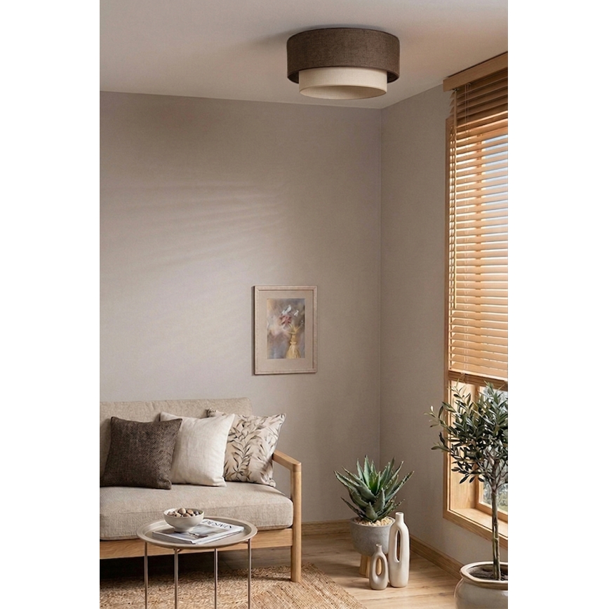Brilagi - LED stropna svjetiljka BOHO ECO 1xE27/10W/230V Ø 40 cm smeđa/krem