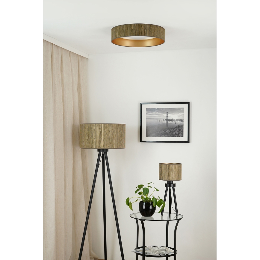 Brilagi - LED Stropna svjetiljka BOSTON ROLLER LED/24W/230V pr. 45 cm slama smeđa/zlatna